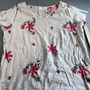 Kindred Floral Embroidered Blouse - Cream and Pink